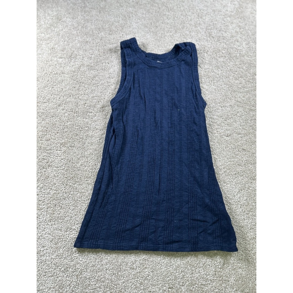 Maurices 24/7 Women's Navy Blue Small‎ Ribbed Cotton Spandex Tank Top